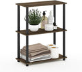 Furinno TURN-N-TUBE Storage Shelves, 3-Tier Book Shelf, Corner Shelf, Toolless Open Shelves, for Organization and Storage, Living Room, Garage, Home Office, Columbia Walnut by Furinno-FitsYourSpaceFitsYourBudget