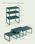 SONGMICS Cabinet Organizer Shelf, Set of 3 Spice Rack, Kitchen Storage - Image 5