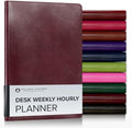 Gallery Leather Desk Hourly Weekly Planner 2026-2027 Acadia Burgundy by GalleryLeather