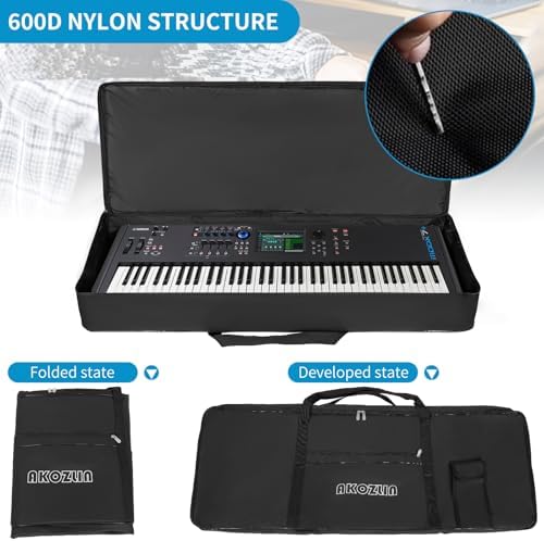 AKOZLIN 76-Key Portable Keyboard Bag, 46.8"x6"x18.1"Soft Gig Bag - Image 3