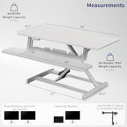 VIVO White 36 inch Electric Desk Converter, DESK-VE36W - Image 3