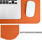 Desk Mat, Waterproof Desk Pad Protector, Eco-Friendly Natural Cork & Leather Double-Sided Office Desk Mat Mouse Pad, Smooth Surface Soft Desk Writing Mat for Office Home Work Game (Orange, 47x24Inch) - Image 3