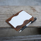 Distressed Genuine Leather Note Index Card Holder Slim Pocket Sleeve 3 x 5 Cover for Travel Minimalist Sleeve 3" x 5" (12.7cm x 7.6cm) Vertical Note Card Case Flower Brown - Image 2