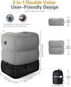 Sunany Inflatable Travel Foot Rest Pillow, Airplane Bed for Kids and Toddler, Adjustable Height Portable Car Leg Rest Pillow, Suitable for Airplane, Trains, Cars, Home, Office and Any Travel (2 Pack) - Image 4