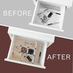16-Piece Felt Desk Drawer Organizer Tray Set in 4-Sizes, Oatmeal - Image 5