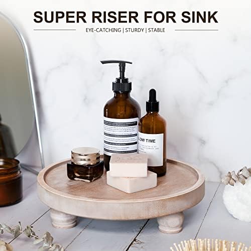 EOSAHR Wood Display Riser: Pedestal Stand for Kitchen Decor, Natural Wood - Image 3