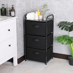 MAX Houser Dresser Storage with 3 Fabric Drawers, Black - Image 2