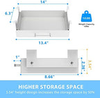 GOME Under Desk Pull-Out Drawer - Storage Organizer Office Mounted, Easy Slide-Out Pencil Drawer for Saving Space, Ideal for Sit-Stand Workstation (For 1.2" Support Bar Under Desk) - Image 2