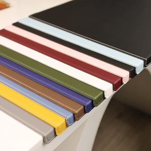 Leather Desk Mat with Stitched Edges & Edge Protection, Non-Slip Large Office Desk Mouse Pad for Work Game Typing, Waterproof Writing Table Extended Protector (Dark Green,35.4"x15.7") - Image 6