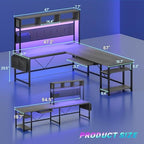 SEDETA L Shaped Office Desk with Hutch, Reversible 94.5" Computer Desk - Image 2