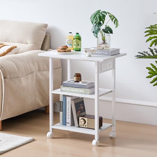 Lerliuo 3-Tier Printer Stand with Charging Station, Rolling Printer Table - Image 4