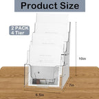 Acrylic Brochure Holder 2 Pcs 4 Tier Clear Literature Stand - Image 2