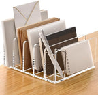 SANRUI Clear Acrylic Mail Organizer with 5 Compartments and 1 Pen Holder - Image 5