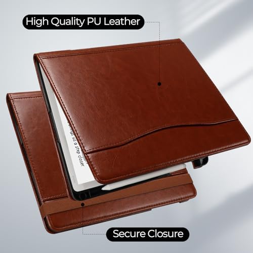 E NET-CASE Case for 11" Kindle Scribe 3rd Generation 2025, Kindle Scribe Colorsoft, Multi-Viewing Stand Cover with Auto Sleep/Wake,Pen Holder for Scribe 11" 2025 Released (Brown) - Image 6