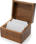Ironwood Gourmet Acacia Wood Recipe Box with Divider Tabs, 2 Compartment, Single by Ironwood
