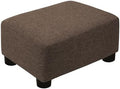 CAROLMADE Small Foot Stool Ottoman Footstool with Legs Under Desk Footrest for Living Room Bedroom and Office,Linen-Brown by CAROLMADE