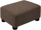 CAROLMADE Small Foot Stool Ottoman Footstool with Legs Under Desk Footrest for Living Room Bedroom and Office,Linen-Brown by CAROLMADE