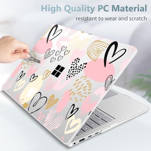 Case for Surface Laptop 8 2026/7 2024 13.8", Pink & Gold Hearts - Image 5