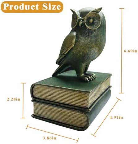 Dosker Owl Decorative Book Ends for Shelves (Retro Bronze) - Image 2
