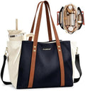 PASMAN Laptop Bag for Women, Slouchy 3 Compartment Tote and Cup Holder by PASMAN