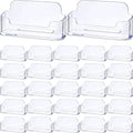 Leinuosen 50 Pack Business Card Holder for Desk Acrylic Business Card Holder Display Clear Label Stand Label Table Desktop Organizer for Home and Office by Leinuosen