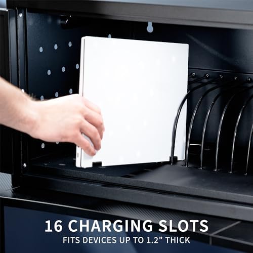 VIVO Black 16-Bay Laptop and Tablet Locking Charging Station, CART-LAPC2 - Image 6
