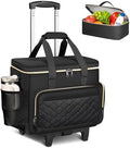 Ytonet 15.6" Teacher Rolling Bag with Insulated Lunch Bag, Bag with Wheels by YTONET