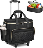 Ytonet 15.6" Teacher Rolling Bag with Insulated Lunch Bag, Bag with Wheels by YTONET