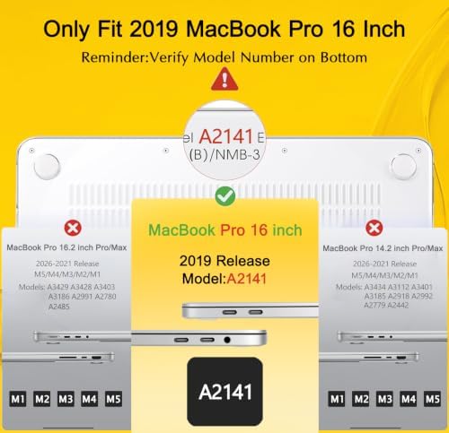 Mektron Case for MacBook Pro 16 Inch A2141 Cover 2019 Release 16" with Liquid Retina Display/Touch ID, Plastic Hard Shell with Keyboard Skin & Screen Protector & Dust Plug, Abstract Floral - Image 2