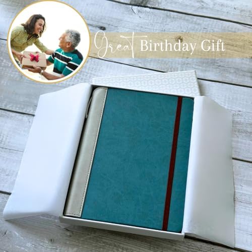 SETTINI® Vegan Leather Journal Gift Set with Pen 192 Pages, Sleek Teal - Image 2