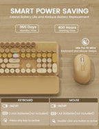 Wireless Keyboard and Mouse Combo, Cute Typewriter, Magnetic Wrist Rest - Image 5
