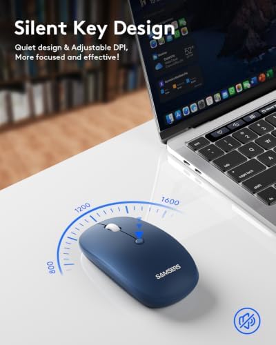 Foldable Keyboard and Mouse, Samsers Folding Bluetooth Keyboard Combo, 2.4G + BT5.0 x 2, Full-Size Portable Travel Keyboard & Rechargeable Wireless Mouse for Windows Android iOS Mac OS, Ocean Blue - Image 4