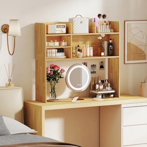 Desk Hutch with 6 Shelves and Adjustable Shelf for 32 Inch Monitor - Image 3