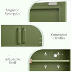 IRONFFICE Metal Storage Cabinet,Metal Cabinet with Doors and Adjustable Shelf,TV Stand with Storage,Morden TV Cabinet for Bedroom,Living Room,Avocado Green - Image 7