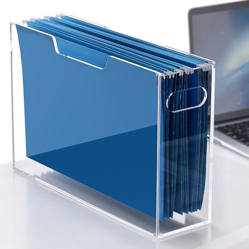 Hanging File Organizer Box, Legal Size Acrylic File Box - Image 5