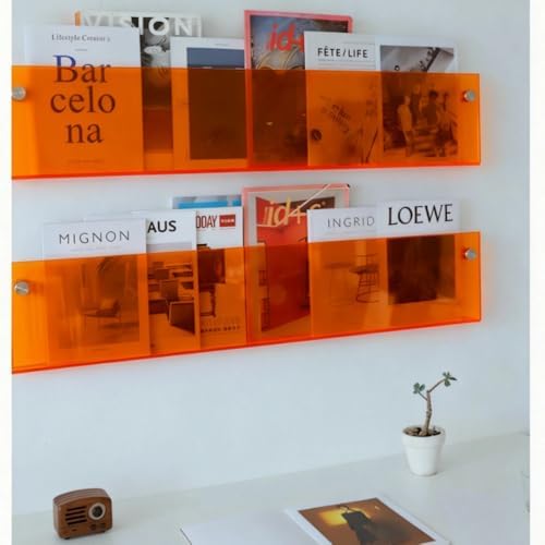 ROYALITA 2-Pack Acrylic Magazine Holder Brochure Holder, Orange 36 Inch - Image 5