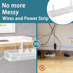 Under Desk Cable Management Tray, No Drill Mesh Cable Tray Cord Organizer - Image 7