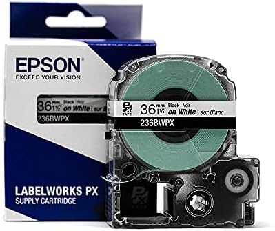 Epson LABELWORKS 236BWPX Label Tape - Black on White - 1.5" (36mm), 30ft by EpsonLABELWORKS