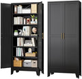 Black Metal Storage Cabinet,75" Steel Cabinets for Home Office by RISTERN