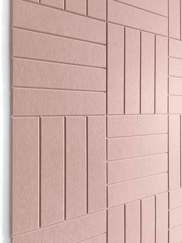 Felt Bulletin Board Tiles | Modern Cork Board Alternative | Large Cork Boards for Walls | Aesthetic Felt Wall Panels for Office & Home Decor | Pinboard & Photo Board (12-Pack) | Pink by DesignerManufacturerofInnovativeBulletinBoardSolutionsforHomeOffice