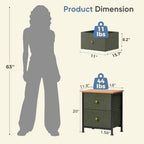 DUMOS Nightstand Set of 2, Bedroom Bedside Table with Storage - Image 3