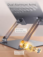 UGREEN Laptop Stand for Desk Laptop Riser Holder Foldable Portable Computer Stand Ergonomic Compatible with MacBook Pro Air Notebook and Tablets 10-17.3 Inch Gray - Image 3