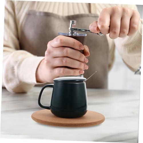 5pcs Round Cork Coasters Heat Insulated Non Slip Drinking Pads - Image 3