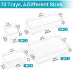 Vtopmart 72 PCS Clear Plastic Drawer Organizers Set, 4-Size Versatile Bathroom and Vanity Organizer Trays, Non-Slip Storage Containers for Makeup, Jewelries, Bedroom，Kitchen Utensils and Office - Image 6