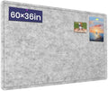 Large Bulletin Board 60" x 36" Felt Cork Board,Decor Pin Board, Silver Gray by Hrrtyueg