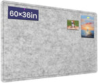 Large Bulletin Board 60" x 36" Felt Cork Board,Decor Pin Board, Silver Gray by Hrrtyueg