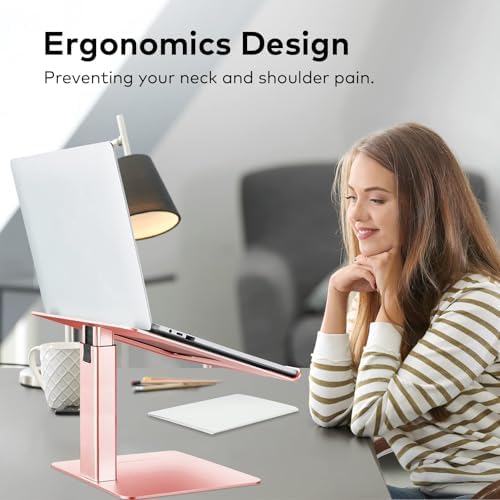 Ergonomic Aluminum Laptop Stand for Desk Adjustable Sit to Stand Riser DJ Laptop Stand Adjustable Height from 7-15 Inches Aluminum - Image 4