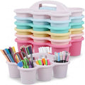 6 Pack Classroom Caddy With Handle, Pink Purple by Yakydesign