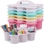 6 Pack Classroom Caddy With Handle, Pink Purple by Yakydesign