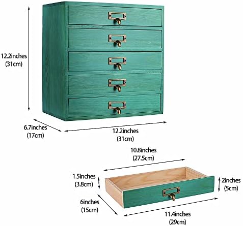 GoooodGIFT Wooden Drawers Small Wooden Box with Drawer, Green - Image 3